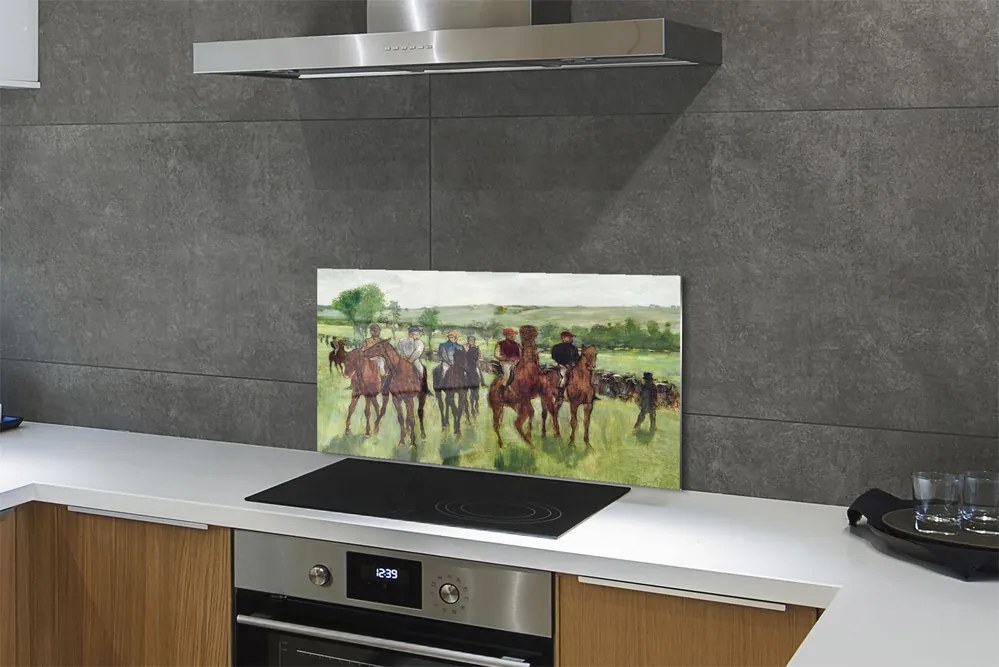Sklenený obklad do kuchyne Art jazda na koni 120x60 cm