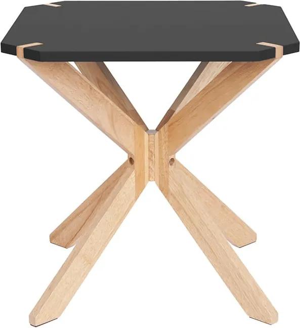 LEITMOTIV Stolík Mister X Rubber Wood Mdf Top čierna 45 × 45 × 45 cm