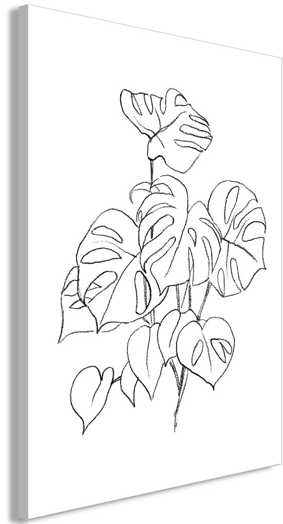 Artgeist Obraz - Monochrome Monstera (1 Part) Vertical Veľkosť: 40x60, Verzia: Standard