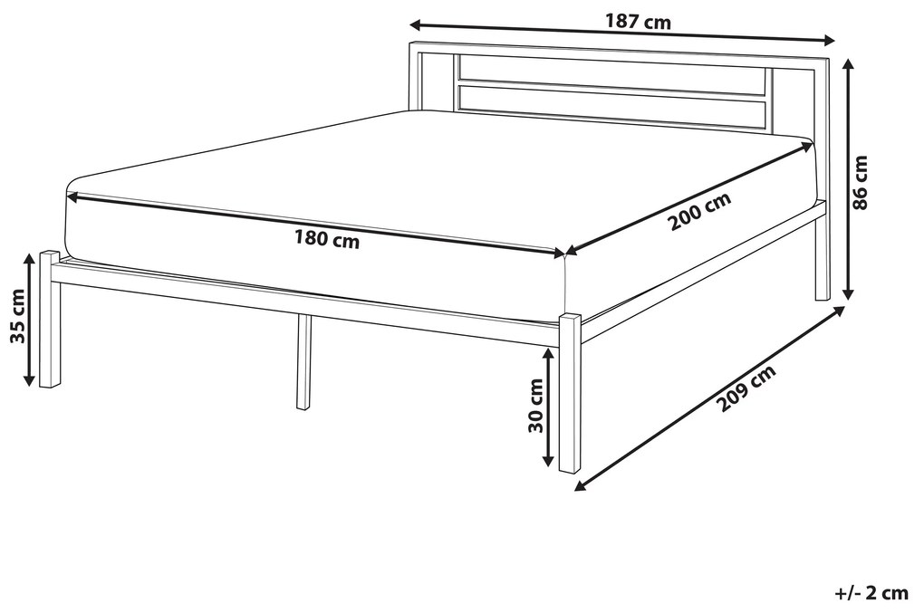 Kovová čierna posteľ s rámom CUSSET 180x200 cm Beliani