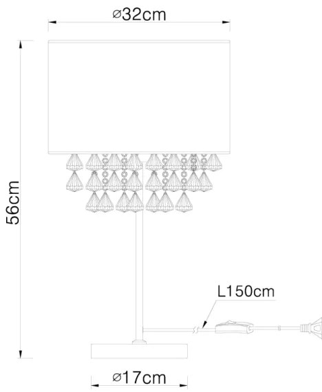 GLOBO 15188T3 - Stolná lampa AMY 1xE27/60W/230V