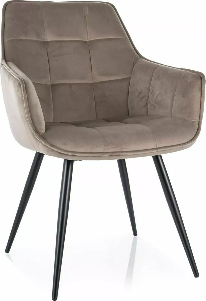 SI Lilia Velvet stolička tmavá béžová