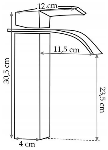 Calani Lotus, vysoká umývadlová batéria h-305, čierna matná, CAL-B0001