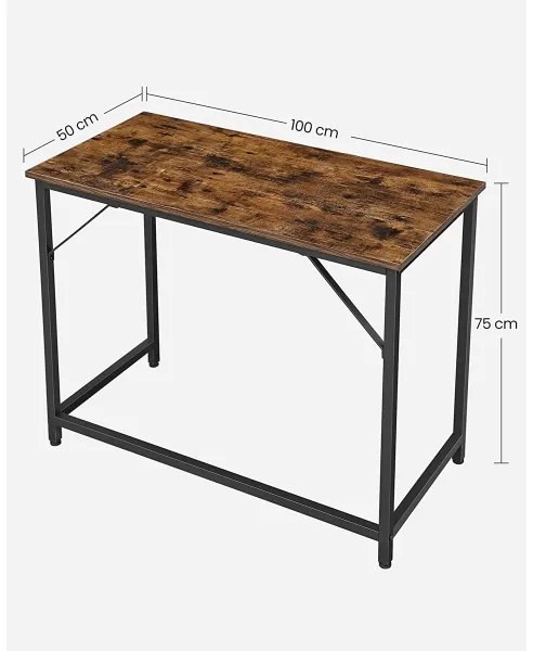 Písací stôl SOLEA hnedý/čierny