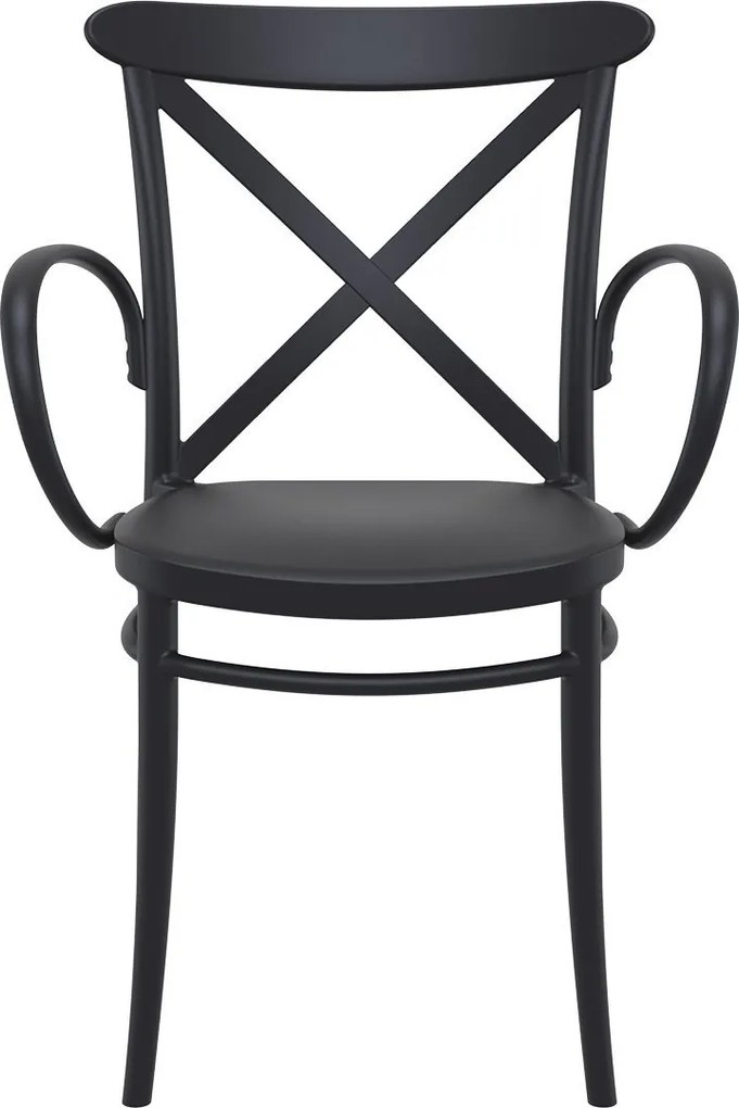 CROSS XL záhradná stolička s podrúčkami black