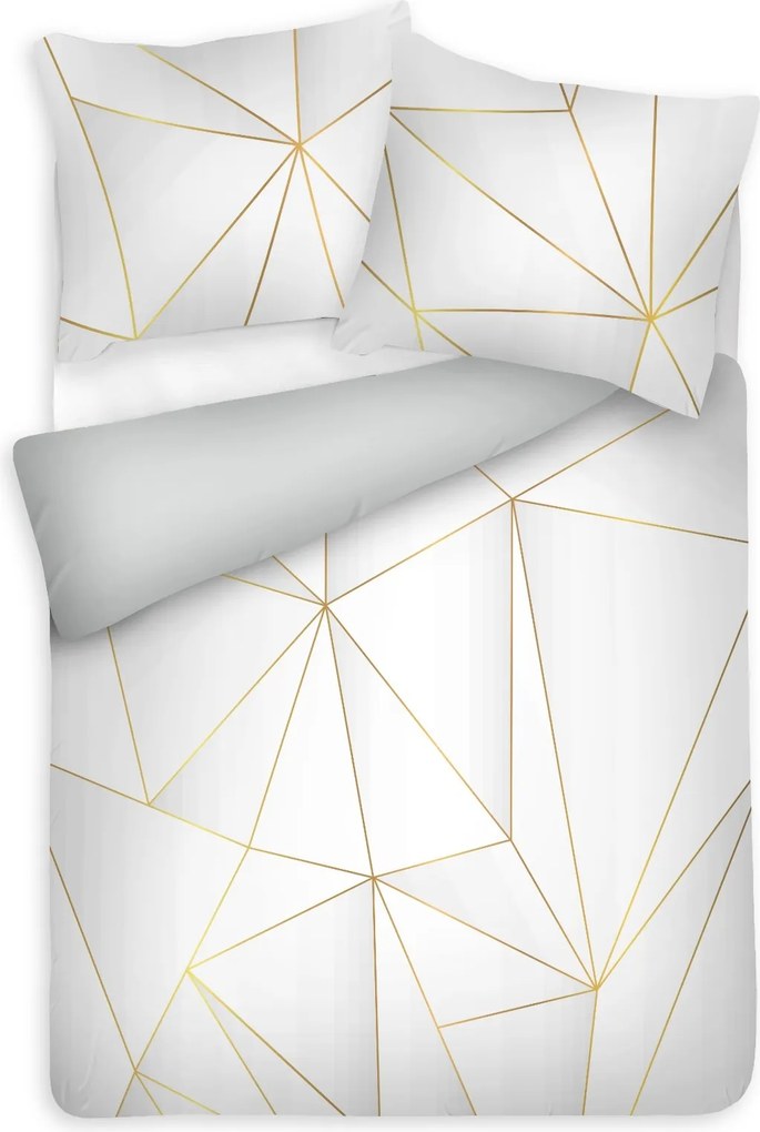 Matex Luxusné bavlnené saténové obliečky 140x200 + 70x90 cm - Prestige "Zlaté línie"