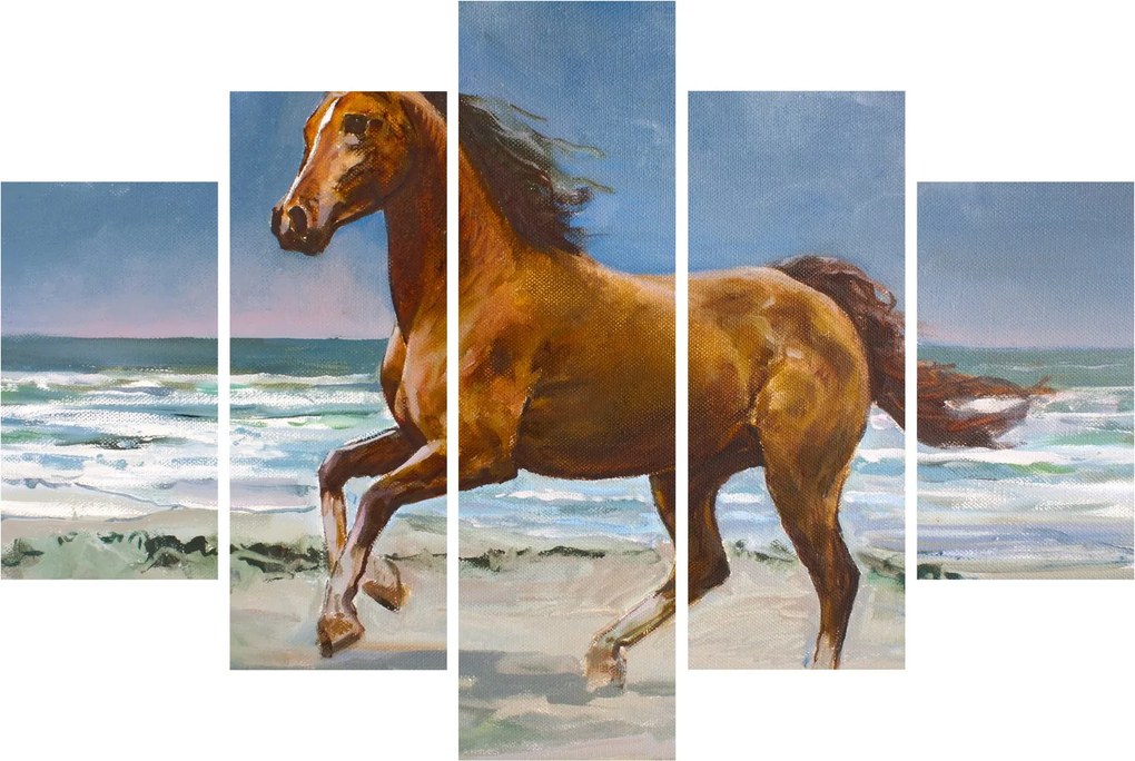 Obraz koňa na pláži (150x105 cm)