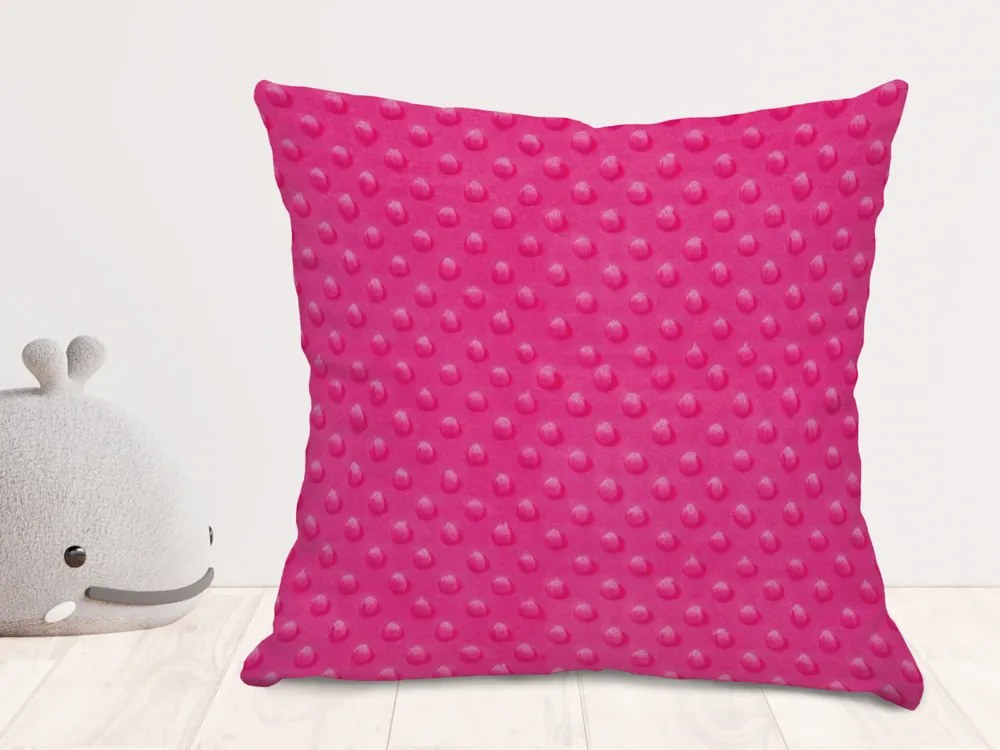 Biante Detská obliečka na vankúš Minky 3D bodky MKP-018 Purpurová 40 x 60 cm