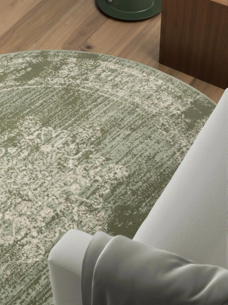 Kusový koberec Gloria Lydia 106255 Mint kruh, 160x160 (priemer) kruh, zelená, chodba / predsieň, Hanse Home