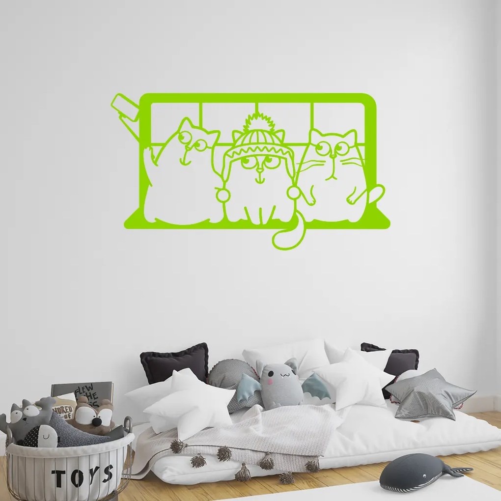 Veselá Stena Samolepka Mačičky Farba: černá, Veľkosť: 40 x 22 cm