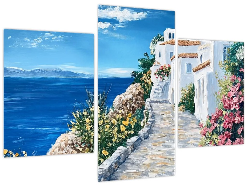 Obraz - Ulička pri mori (90x60 cm)