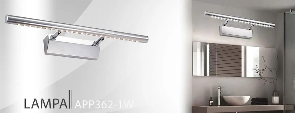 Kúpeľňové svietidlo 9W 70CM APP363-1W strieborné