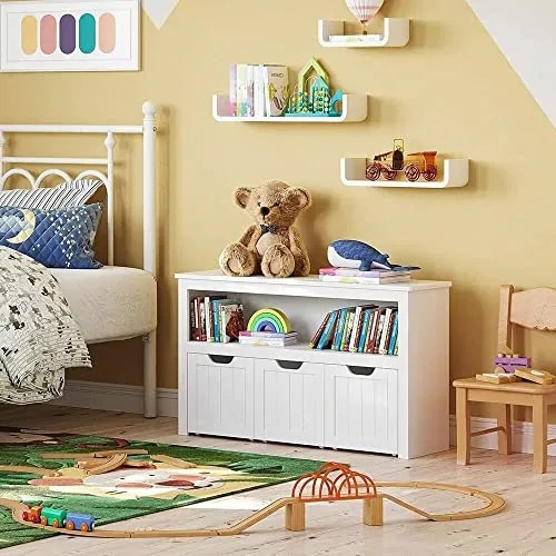 Skrinka na hračky so šuplíkmi s kolieskami 60x102x30cm