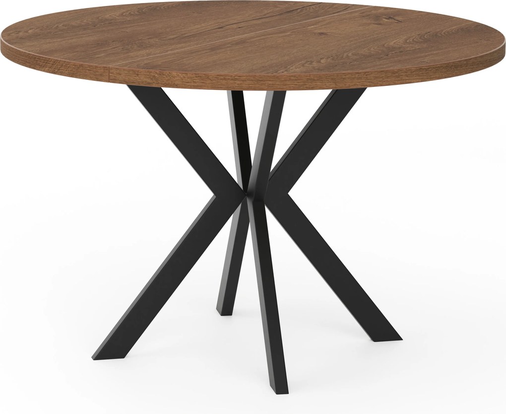 Okrúhly rozkladací jedálensky stôl MARION 120-196cm dub lefkas Farba nôh: Čierna
