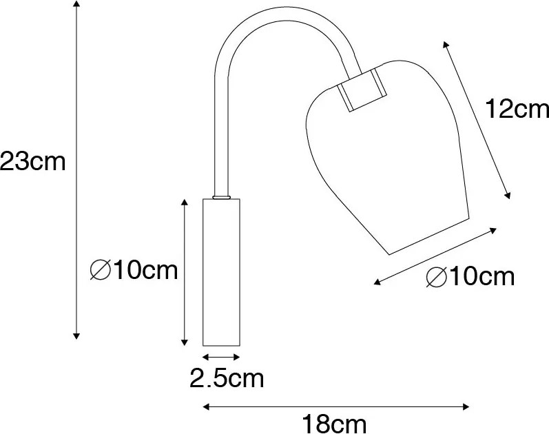 Inteligentná nástenná lampa zlatá so sklom vrátane Wifi G9 - Elien