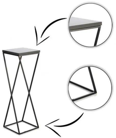 Stojan na kvety LOFT 70x24 cm čierna