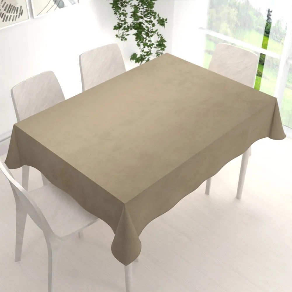 Biante Zamatový obdĺžnikový obrus Velvet Premium SVP-026 Kávovo béžový 140x160 cm