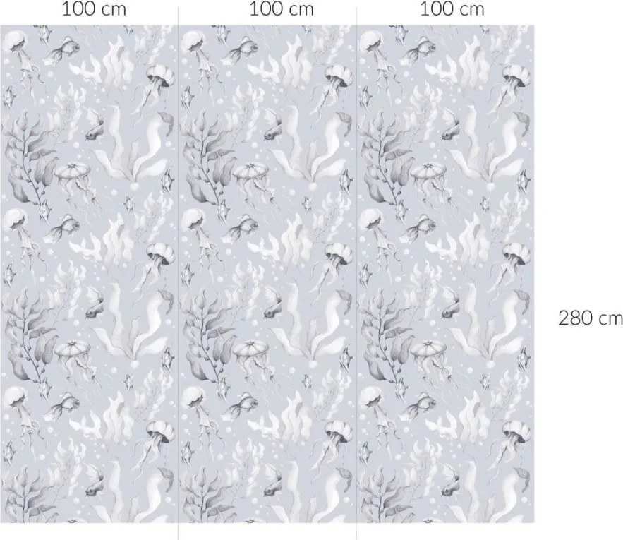 Tapeta mágie oceánu svetlo modrá 280x100 cm