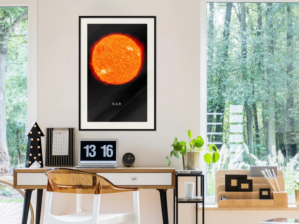 Artgeist Plagát - Sun [Poster] Veľkosť: 20x30, Verzia: Zlatý rám s passe-partout