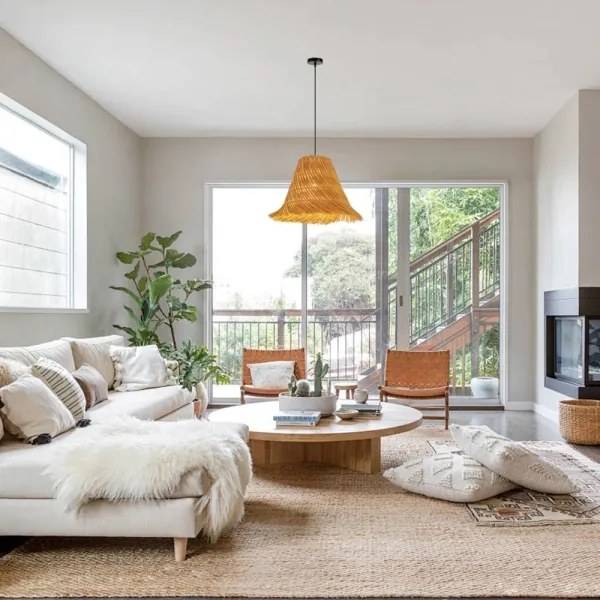 Immax 08273L - Luster na lanku NATURALEZA 1xE27/40W/230V pr. 45 cm ratan