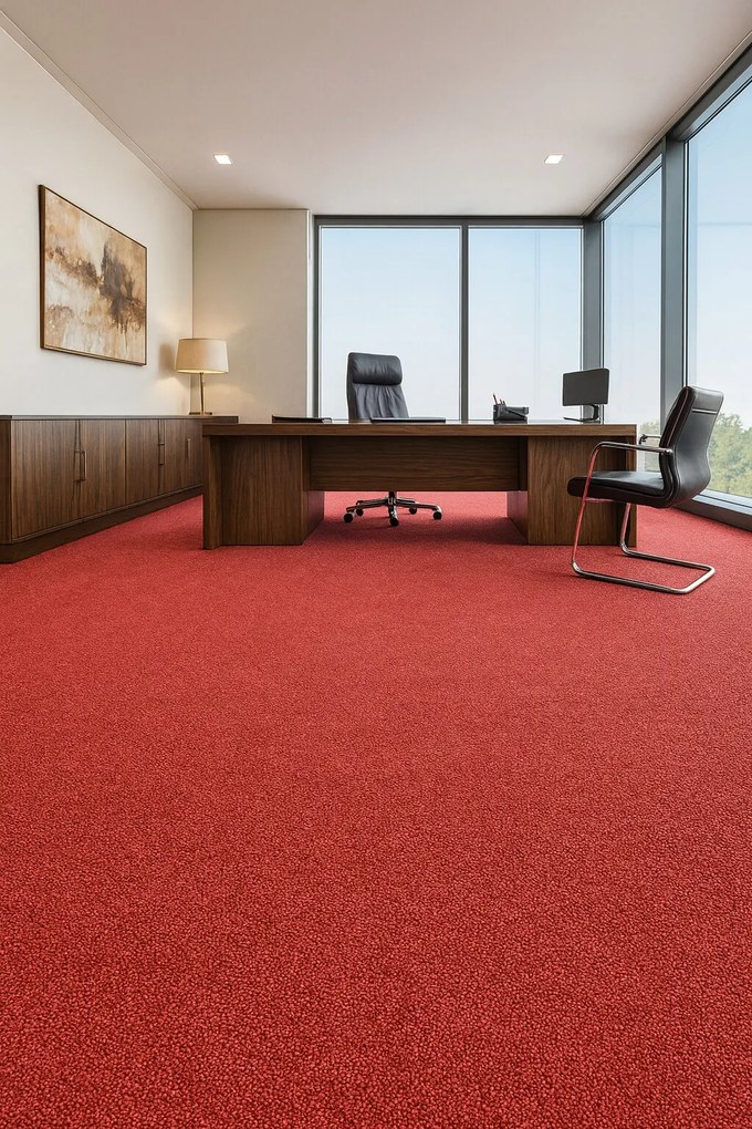 Tapibel, Metrážny koberec Cobalt SDN 64080 - AB červený, záťažový, na mieru, šíře 4m, červená, ab (mriežka), chodba / predsieň