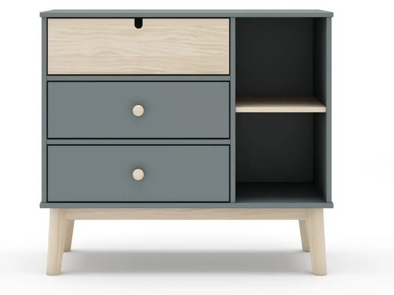 Detská komoda sivozelená 90x81x40 cm Estefania – Marckeric