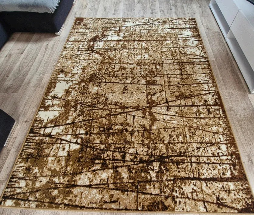 HU Béžový klasický koberec Shiraz Bcf Bodkovany-bezovy Rozmer: 80x250 cm