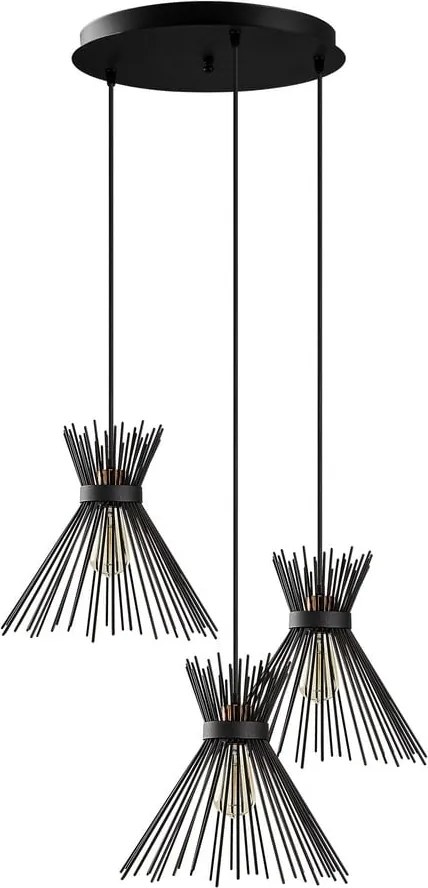 Čierne závesné svietidlo s kovovým tienidlom ø 63 cm Kirpi – Opviq lights