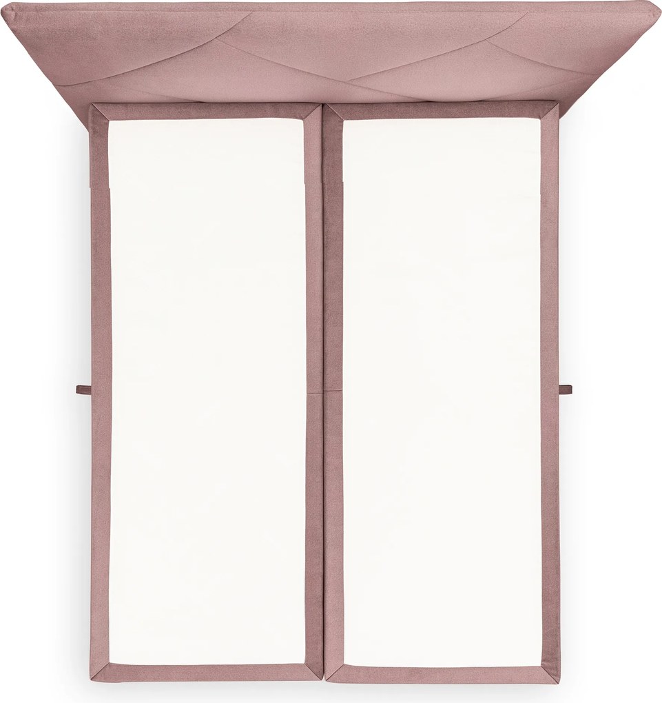 Posteľ Boxspring Wasil 180x200 s úložným priestorom - ružový hydrofóbny zamat Element 18
