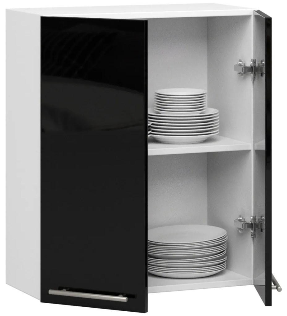 Závesná kuchynská skrinka Olivie W 60 cm bielo-čierna