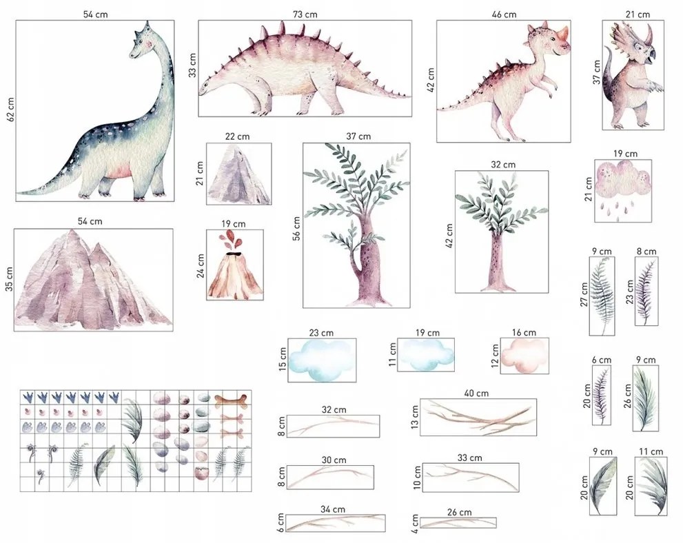 Nálepky na stenu svet dinosaurov