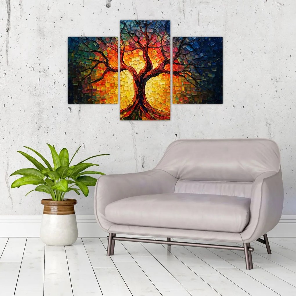 Obraz - Strom života v mozaike (90x60 cm)