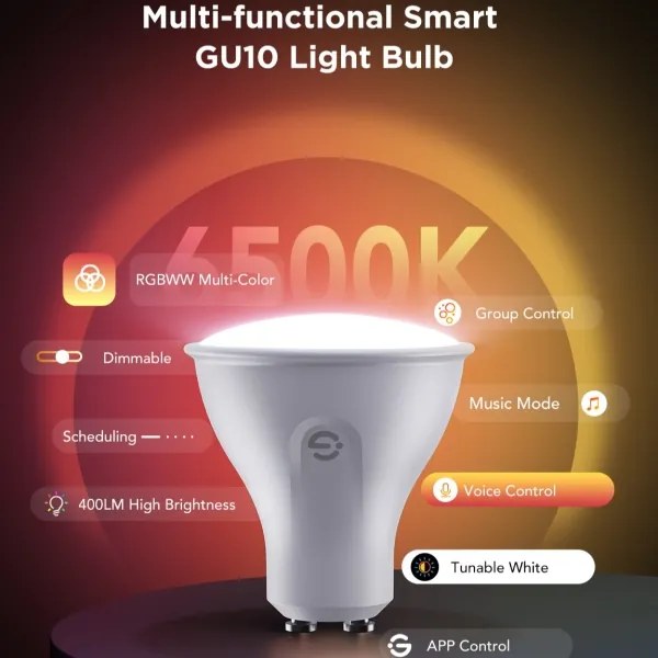 SADA 2x LED RGBWW Stmievateľná žiarovka GU10/4,8W/230V 2700-6500K Wi-Fi - Govee