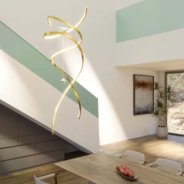 MAXLIGHT P0427D -LED S. luster na lanku RITZ LED/100W/230V pr. 60 cm CRI 90 zlatá