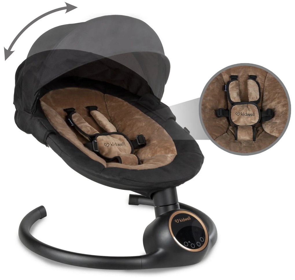 Elektrické hojdacie kreslo Kidwell REVE 2 v 1 s Bluetooth a aplikáciou Tuya