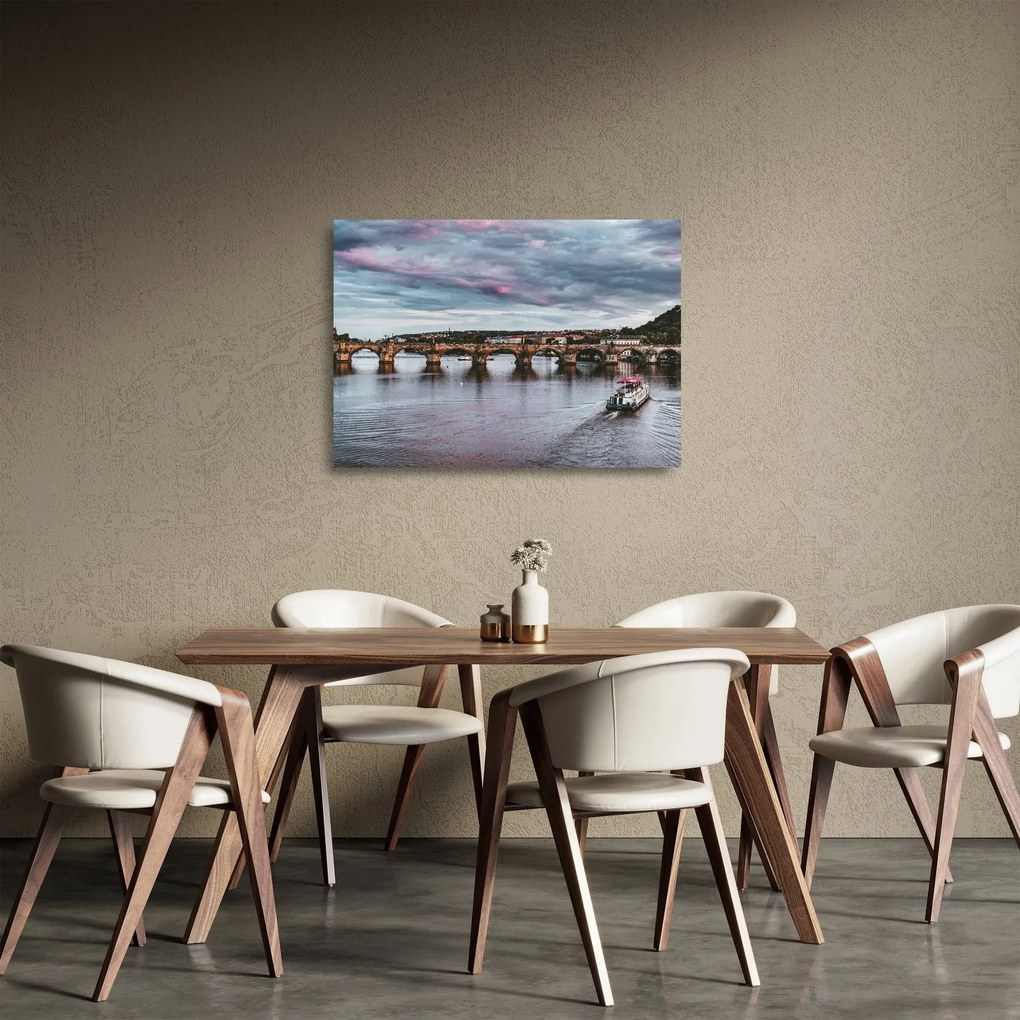 Sklenený obraz Karlovho mosta (70x50 cm)