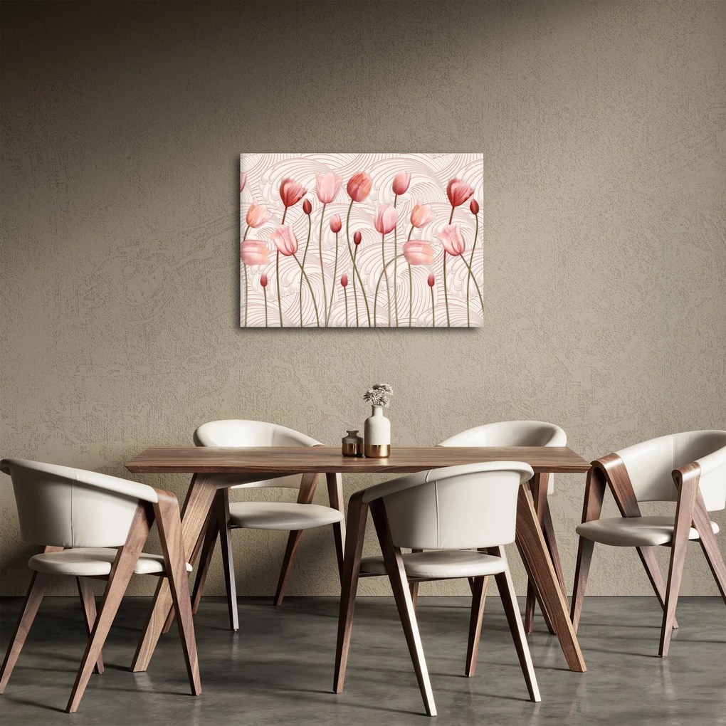 Obraz - Ružové tulipány (70x50 cm)