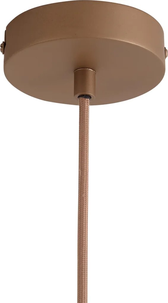 Dizajnová závesná lampa tmavobronzová s jantárovým sklom - Kemner