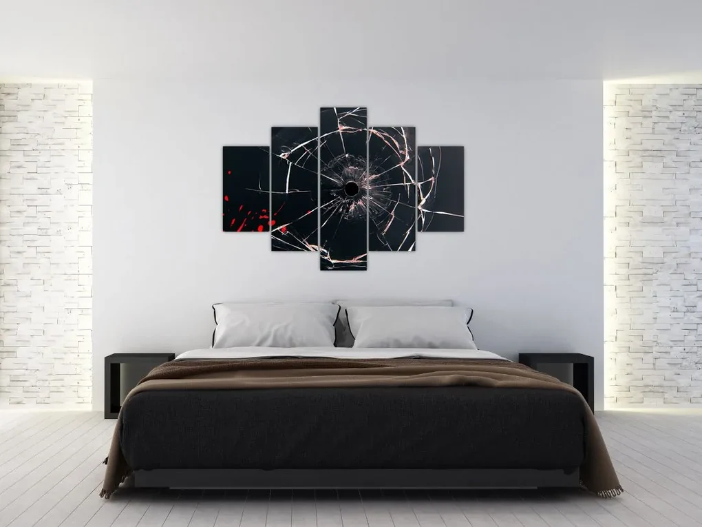 Abstraktný obraz - rozbité sklo (150x105 cm)