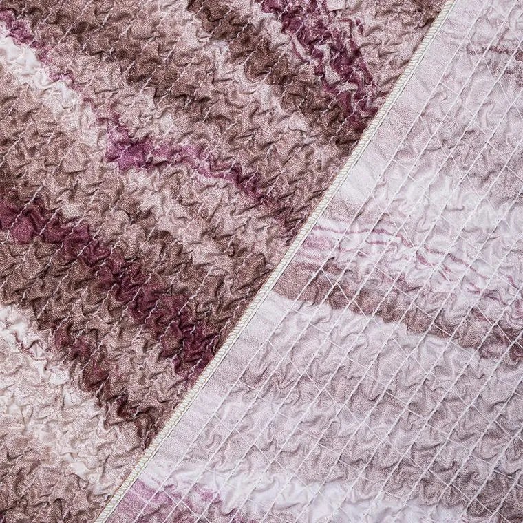 Bielastické poťahy OCEANO NOVÉ hnedo-vínové trojkreslo s drevenými rúčkami (š. 150 - 200 cm)