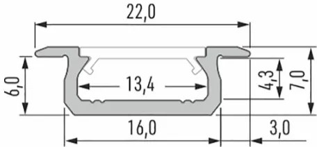 Led-Labs LED profil LUMINES typ Z strieborný elox 1m