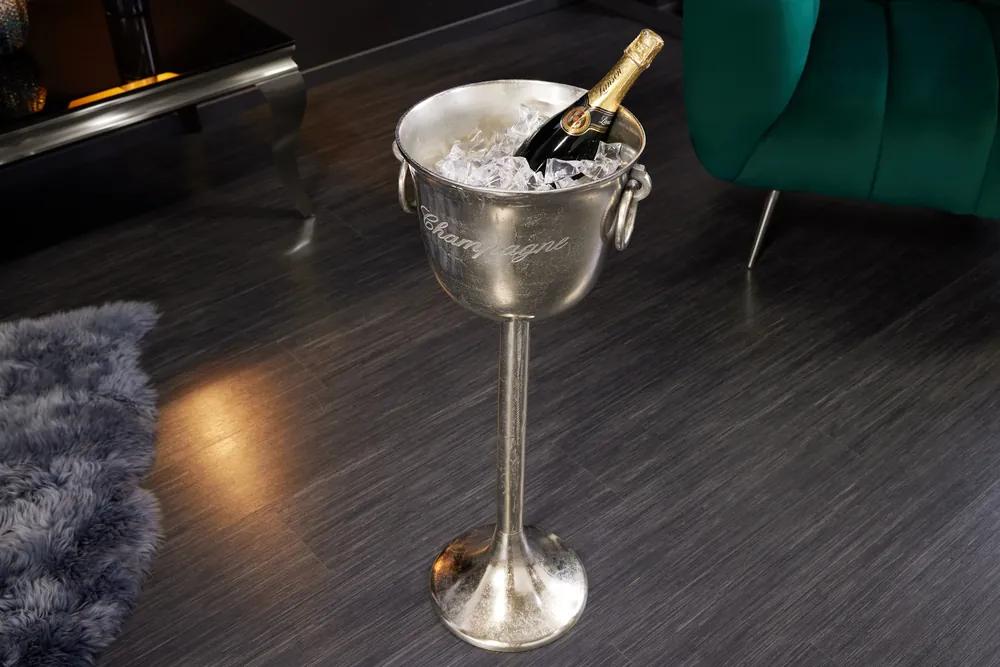 Dizajnový chladič šampanského Champagne 80 cm strieborný