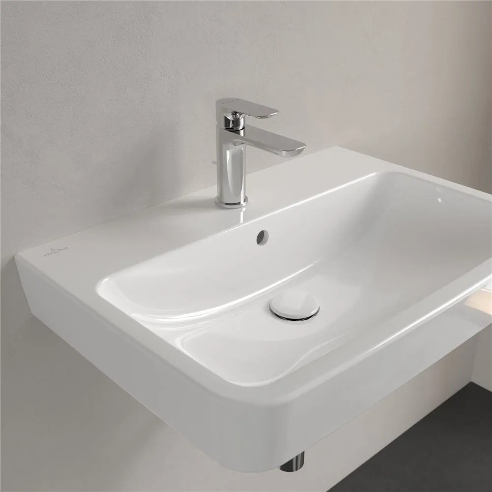 VILLEROY &amp; BOCH O.novo závesné umývadlo s otvorom (zadná a spodná strana brúsená), s prepadom, 650 x 460 mm, biela alpská, s povrchom AntiBac a CeramicPlus, 4A41KGT2