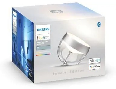 PHILIPS HUE Stolná múdra LED lampa HUE IRIS s funkciou RGB, 8,1 W, teplá biela-studená biela, strieborná