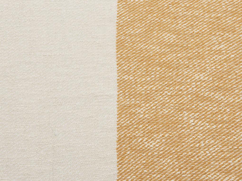 Bavlnená prikrývka 130 x 170 cm béžová/oranžová SALME Beliani