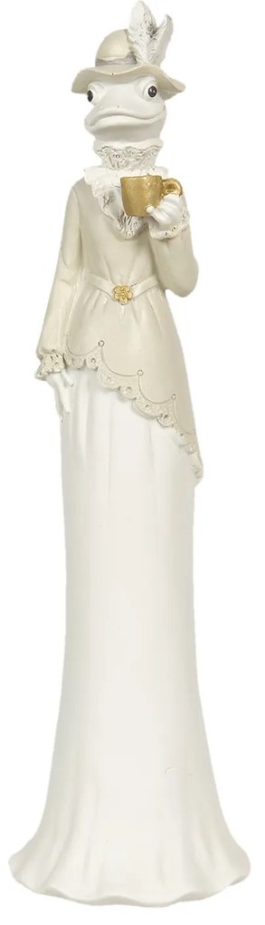 Dekorácie žabie dáma so zlatým hrnčekom - 7 * 7 * 32 cm