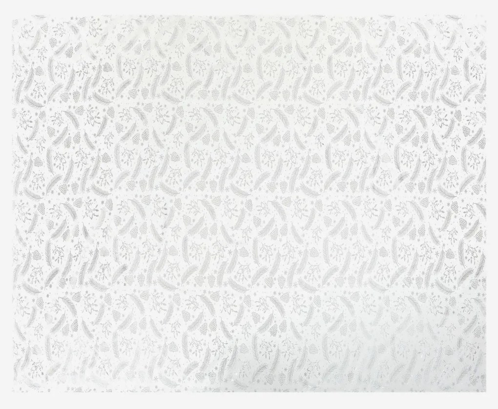 Vianočný obrus Perie a šišky 130x160 cm, strieborný