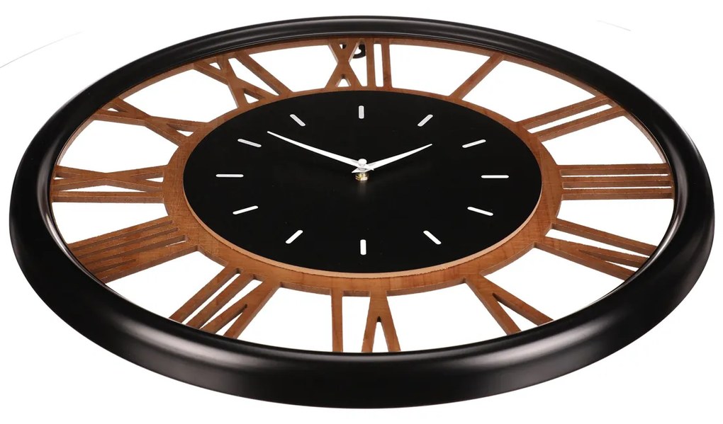 Autronic - Hodiny nástěnné - římské číslice, kov a MDF, 60 cm - HW4000