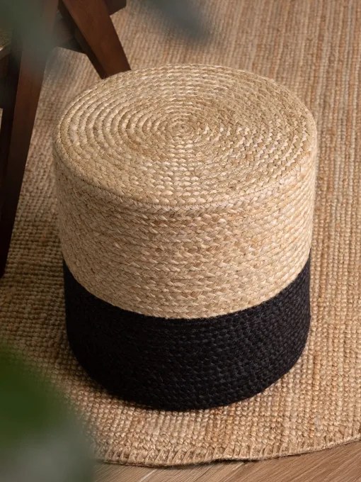 Taburetka Hanse Home Looma naturálna / zlatá / čierna