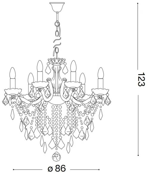 Ideal Lux - Krištáľový luster na reťazi FLORIAN 18xE14/40W/230V pr. 86 cm zlatá